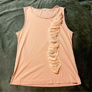 Women’s J. Crew Pink Organza Sash Tissue Cotton Tank Top sz L #20261 Sleeveless
